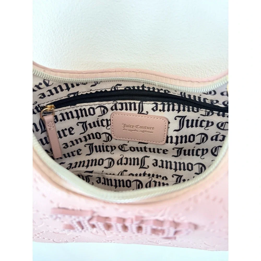 Juicy Couture Small Satchel Purse‎ Bag Pink with Charm Y2K 2000s Vintage